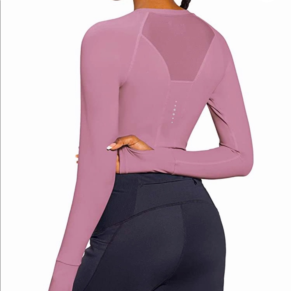 Long Sleeve Crop Top: BALEAF Workout Shirt